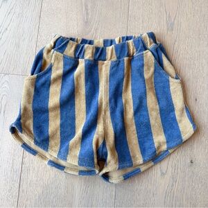 Striped Blue & Tan Kids Shorts